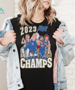 Denver Nuggets 2023 Mile High champs players flag shirt