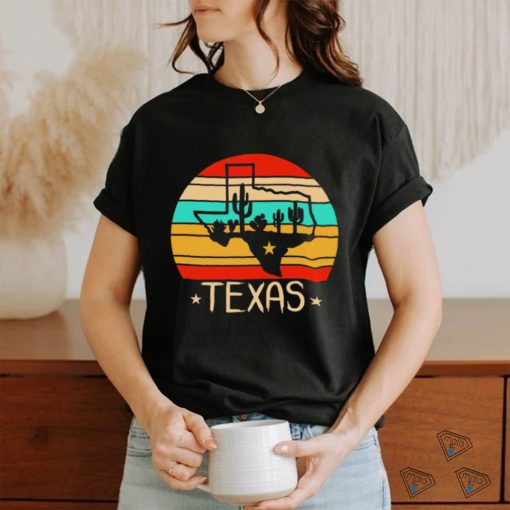 Eco Friendly Tote Bag with Cactus and Texas Silhouette vintage shirt