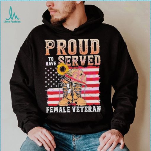 Female Veteran 4th Of July Vintage American Flag shirt