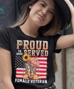 Female Veteran 4th Of July Vintage American Flag shirt