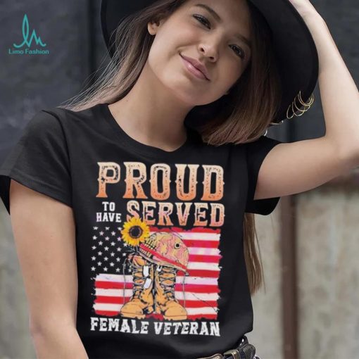 Female Veteran 4th Of July Vintage American Flag shirt