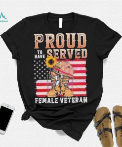 Female Veteran 4th Of July Vintage American Flag shirt