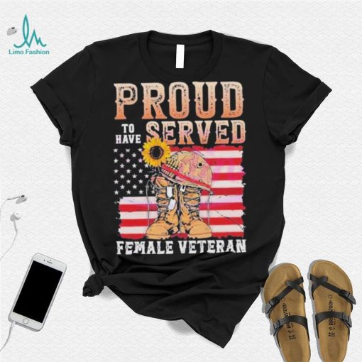 Female Veteran 4th Of July Vintage American Flag shirt