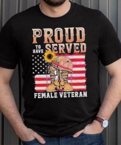 Female Veteran 4th Of July Vintage American Flag shirt