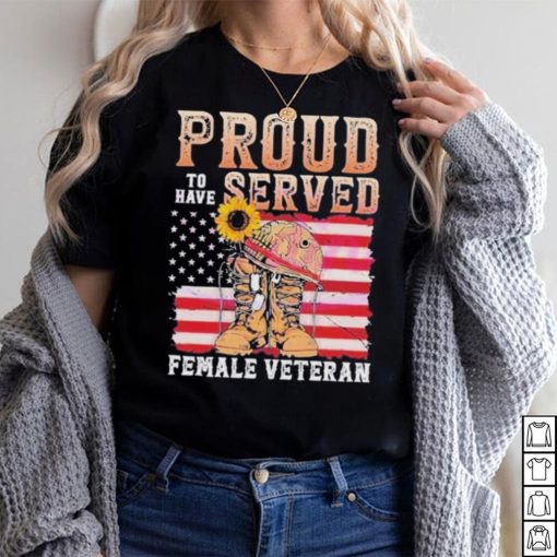 Female Veteran 4th Of July Vintage American Flag shirt