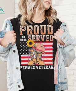 Female Veteran 4th Of July Vintage American Flag shirt