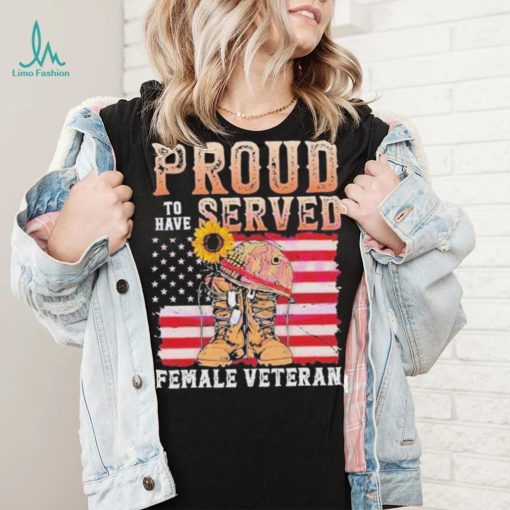 Female Veteran 4th Of July Vintage American Flag shirt