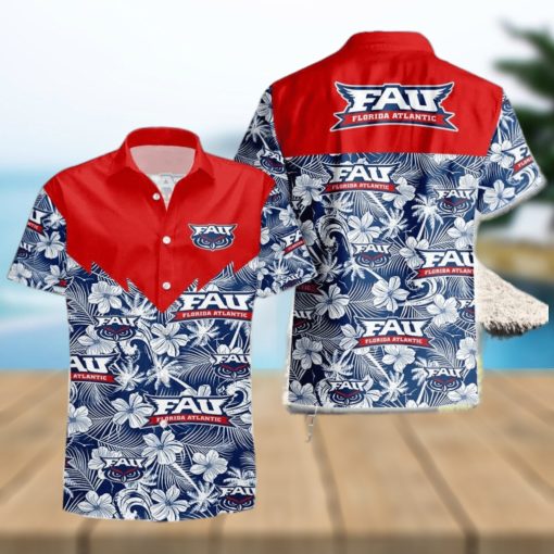 Florida Atlantic Owls NCAA Grunge Polynesian Tattoo Hawaiian Shirt Sumer Gift For Men And Women