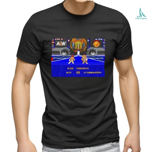 Forbidden Door 6.25 Toronto MJF vs H.Tanahashi pixel game shirt