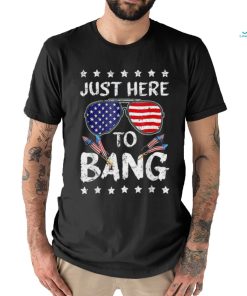 Funny 4th Of July I’m Just Here To Bang Usa Flag Sunglasses Tshirt