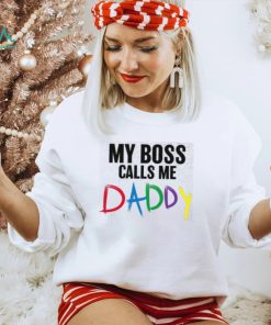 Funny Men's Father's Day My Boss Calls Me Daddy Short Sleeve T Shirt Sports Grey Small