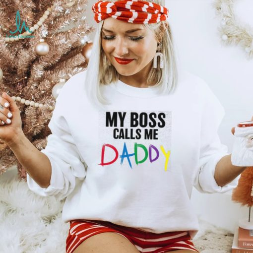 Funny Men’s Father’s Day My Boss Calls Me Daddy Short Sleeve T Shirt Sports Grey Small