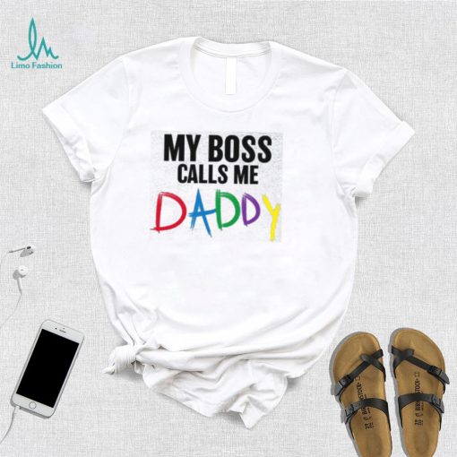 Funny Men’s Father’s Day My Boss Calls Me Daddy Short Sleeve T Shirt Sports Grey Small