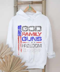 GOD, FAMILY, GUNS, FREEDOM Conservative American Flag Shirt