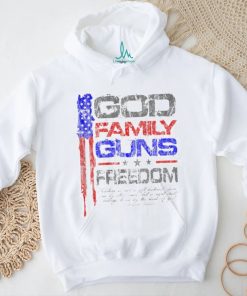 GOD, FAMILY, GUNS, FREEDOM Conservative American Flag Shirt