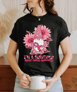 Gnome Sunflower Im A Survivor Breast Cancer Awareness shirt