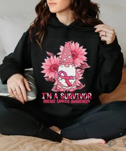 Gnome Sunflower Im A Survivor Breast Cancer Awareness shirt