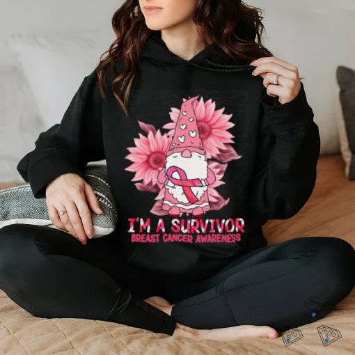 Gnome Sunflower Im A Survivor Breast Cancer Awareness shirt