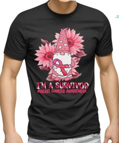 Gnome Sunflower Im A Survivor Breast Cancer Awareness shirt