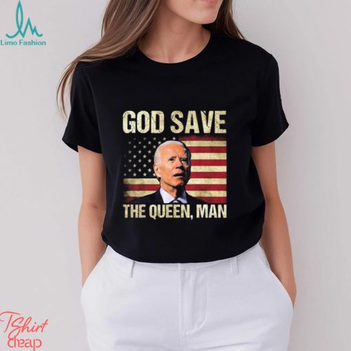 God Save The Queen Funny Joe Biden American Flag Long Sleeves T Shirt