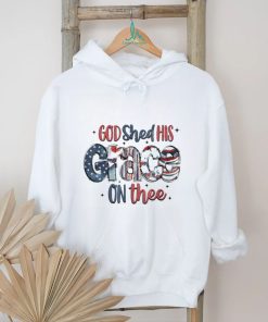 God Shed His Grace On Thee 4th Of July Groovy Patriotic T Shirt