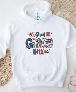 God Shed His Grace On Thee 4th Of July Groovy Patriotic T Shirt