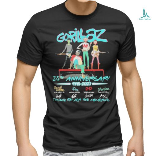 Gorillaz 25th Anniversary 1998 – 2023 Thank You For The Memories Unisex T Shirt