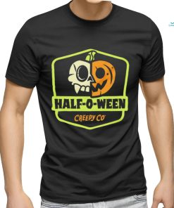 Half skull and Pumpkin Half o ween shirt