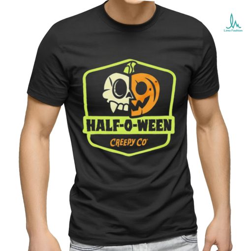 Half skull and Pumpkin Half o ween shirt