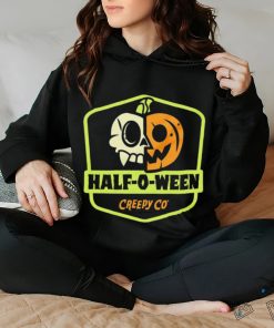 Half skull and Pumpkin Half o ween shirt