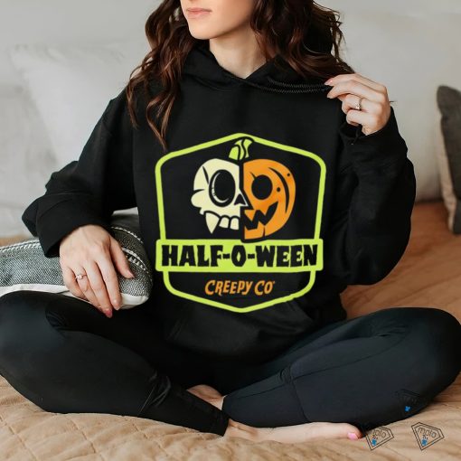 Half skull and Pumpkin Half o ween shirt