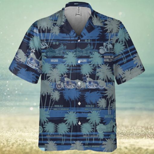 Harley Davidson Palm Trees Background Hawaiian Shirt