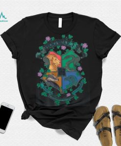 Hogwarts Houses With Floral Detail Women's Blue Short Sleeve Sleep Shirt