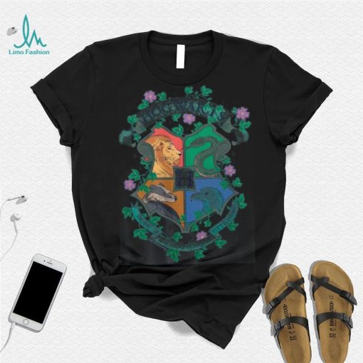 Hogwarts Houses With Floral Detail Women’s Blue Short Sleeve Sleep Shirt