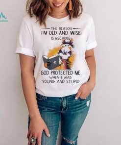 Horse The reason I’m old and wise is because god protected me when I was young and stupid shirt
