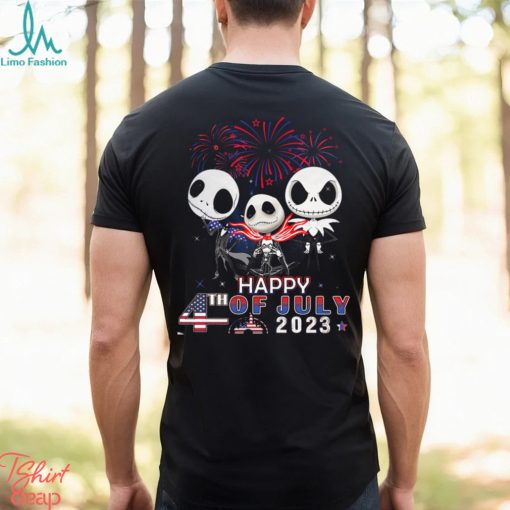 Jack Skellington Red Blue Fireworks Happy 4th Of July 2023 Tshirts