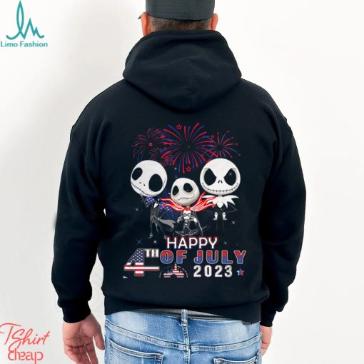 Jack Skellington Red Blue Fireworks Happy 4th Of July 2023 Tshirts