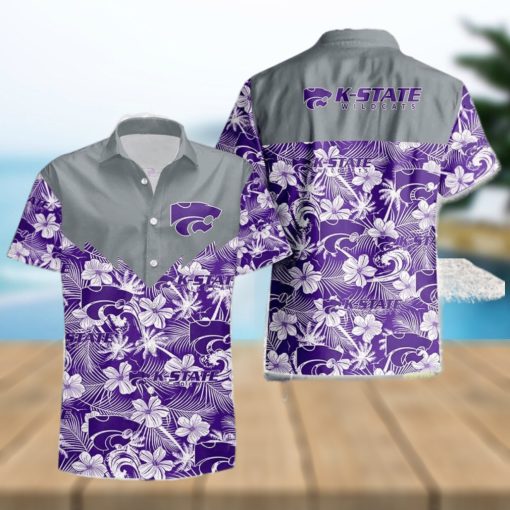 Kansas State Wildcats With Hibicus Flower Beach Summer Pattern 3D Hawaiian Shirt