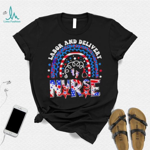 Labor And Delivery Nurse 4th Of July Rainbow shirt