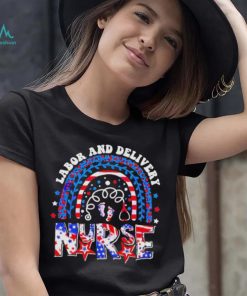 Labor And Delivery Nurse 4th Of July Rainbow shirt