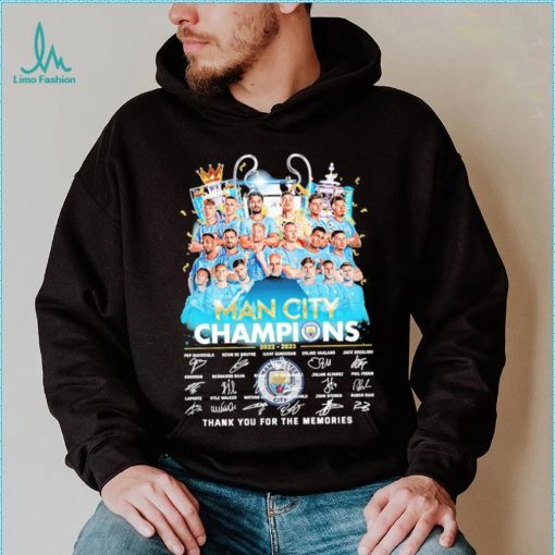Man City Champions 2022 2023 Thank You For The Memories Signatures Shirt