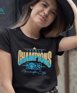 Manchester City 2022 2023 Treble Champions T Shirt