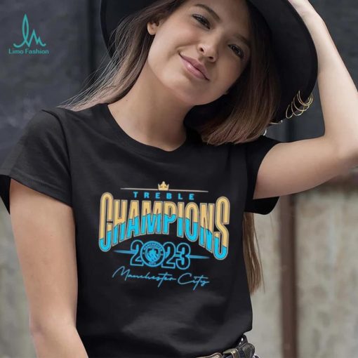 Manchester City 2022 2023 Treble Champions T Shirt
