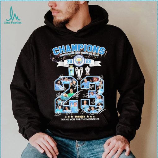 Manchester City Football Club Champions 2023 Thank You For The Memories Signatures Shirt
