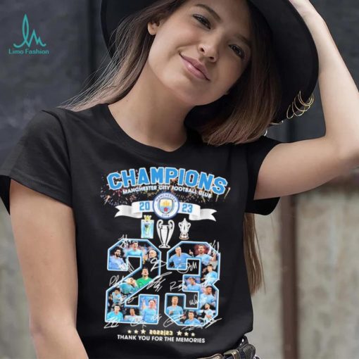 Manchester City Football Club Champions 2023 Thank You For The Memories Signatures Shirt