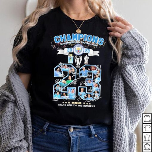 Manchester City Football Club Champions 2023 Thank You For The Memories Signatures Shirt