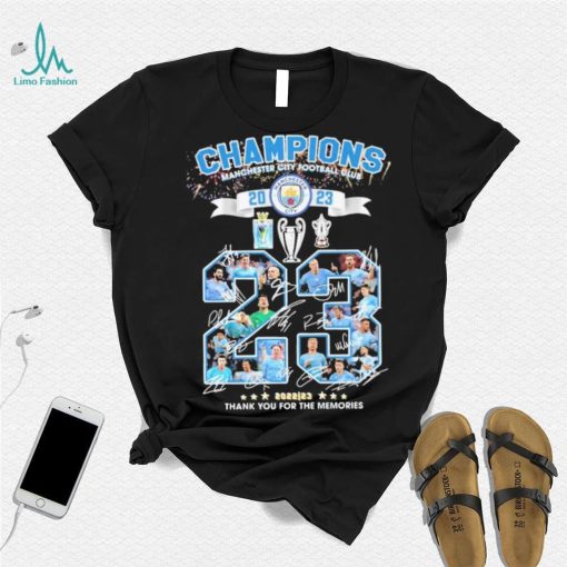Manchester City Football Club Champions 2023 Thank You For The Memories Signatures Shirt