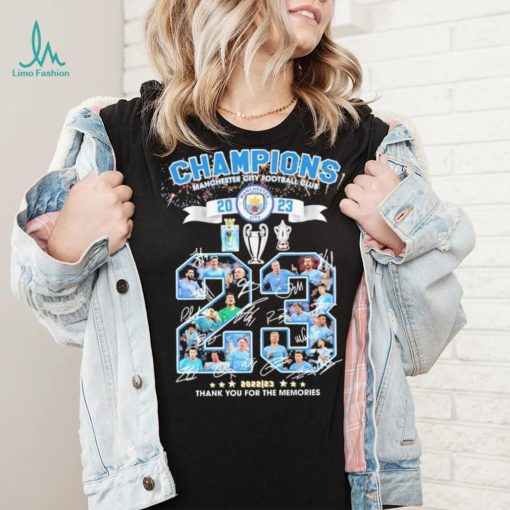 Manchester City Football Club Champions 2023 Thank You For The Memories Signatures Shirt
