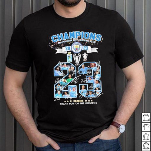 Manchester City Football Club Champions 2023 Thank You For The Memories Signatures Shirt