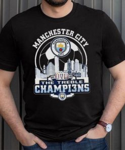 Manchester City Skyline 2023 The Treble Champions Shirt